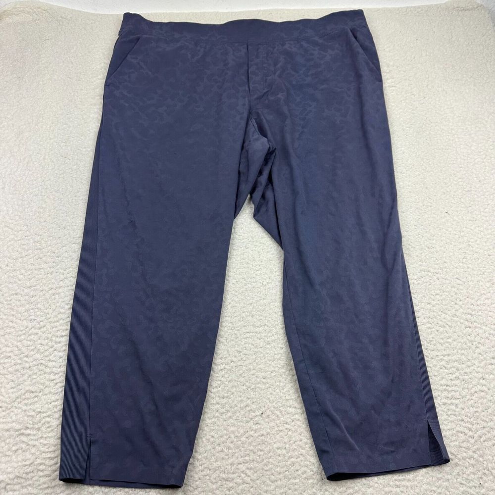 Athleta Brooklyn Textured Ankle Pants Women's 22 Animal Print Medieval Violet - Picture 1 of 15